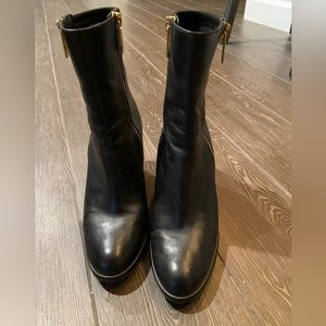 Michael Kors Leather Black Boots Size 8 1/2